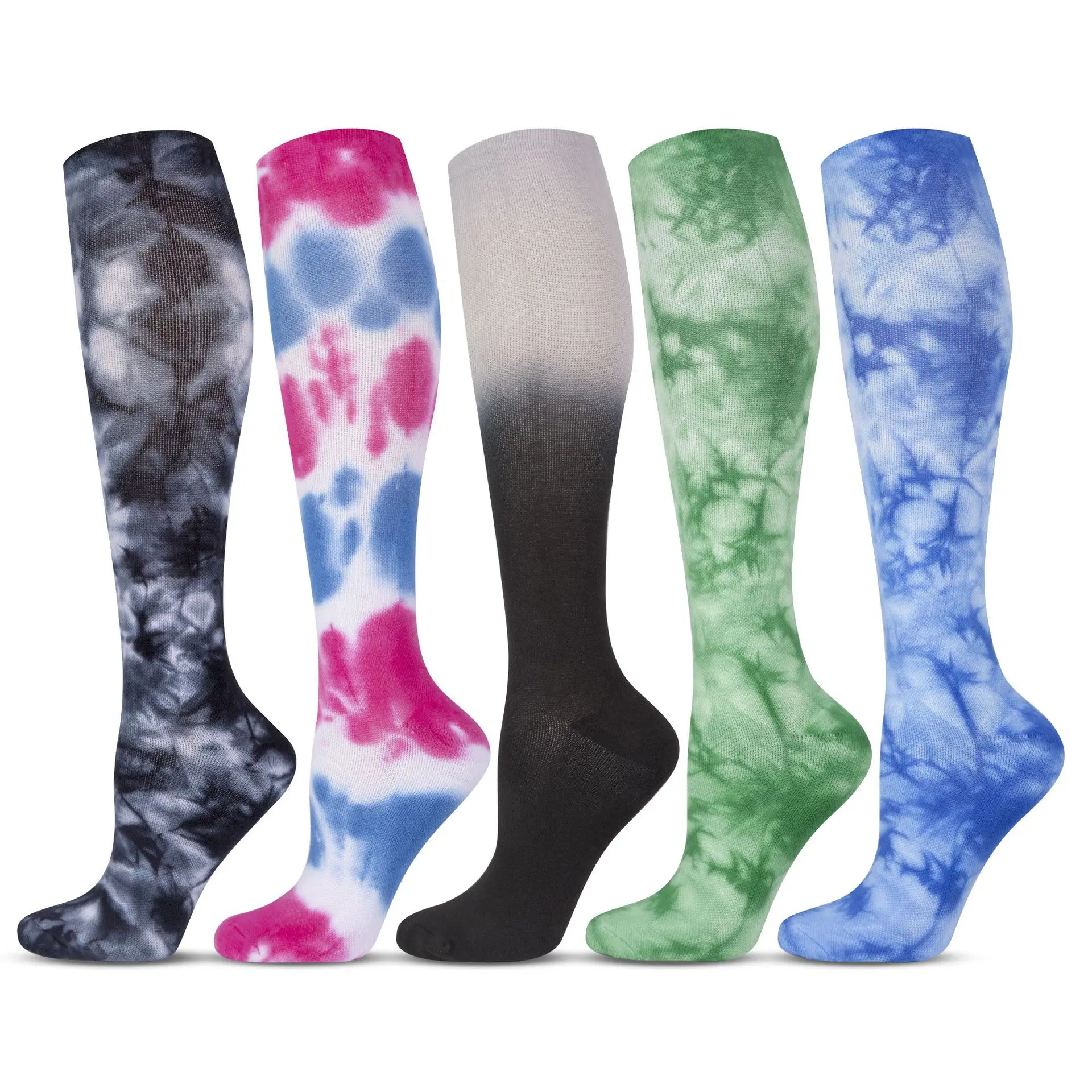 

MY-171 Tie-Dyed Sports Cotton Thick Terry Outdoor Mountaineering Cycling Marathon Running Long Tube Compression Socks, Custom color