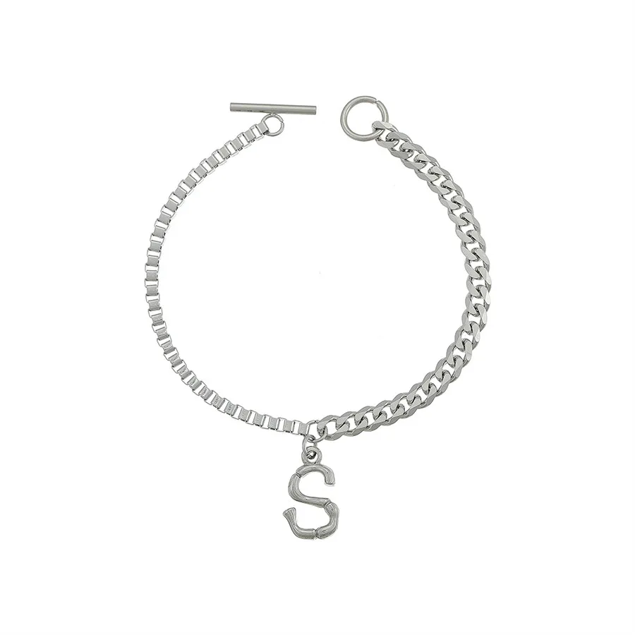 

YXbracelet-234 Xuping Jewelry classic fashion design light luxury letter series stainless steel letter S bracelet