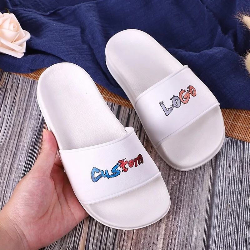 
plastic outdoor soft custom logo children slippers, PVC summer beach pink blank children and kids logo slide sandal 