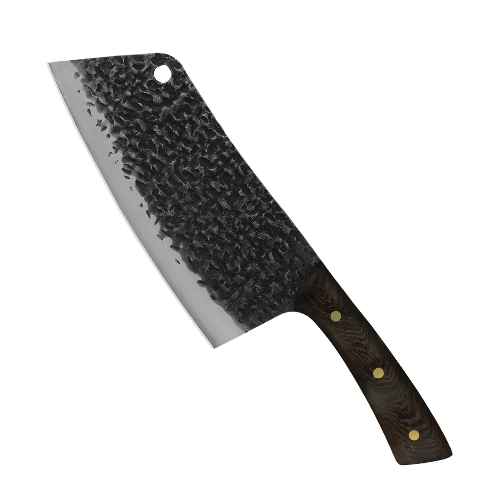

Old Style Traditional Craft Full Tang 5cr15 Stainless Steel 7.5 Inch Hammer Finished Handmade Cleaver Kitchen Hand Forged Knife