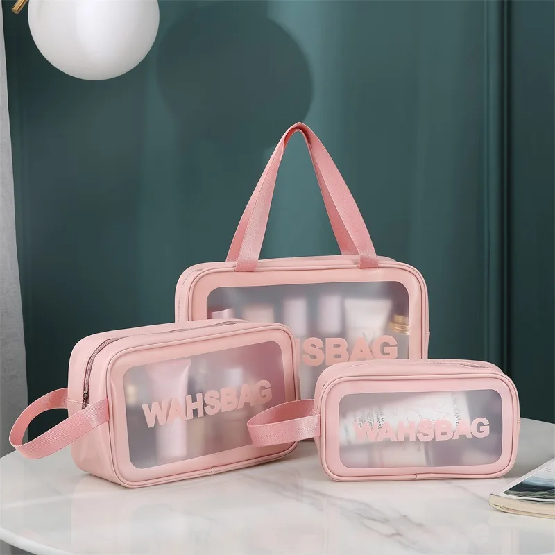 

Clear Makeup Organizer Pouches Tote Travel Toiletries Bags Transparent PVC Cosmetic Bag