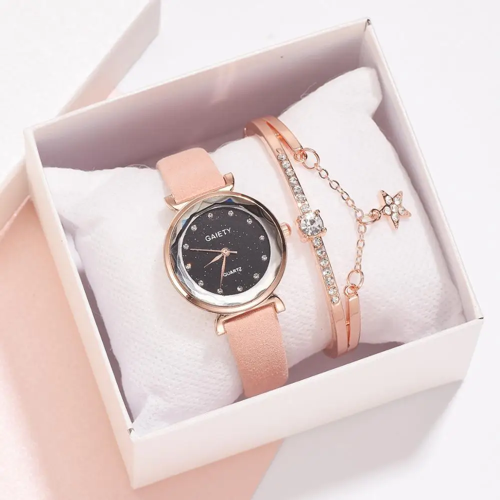 

hot sale Cheap alloy watch wholesale New product pu strap quartz watch female