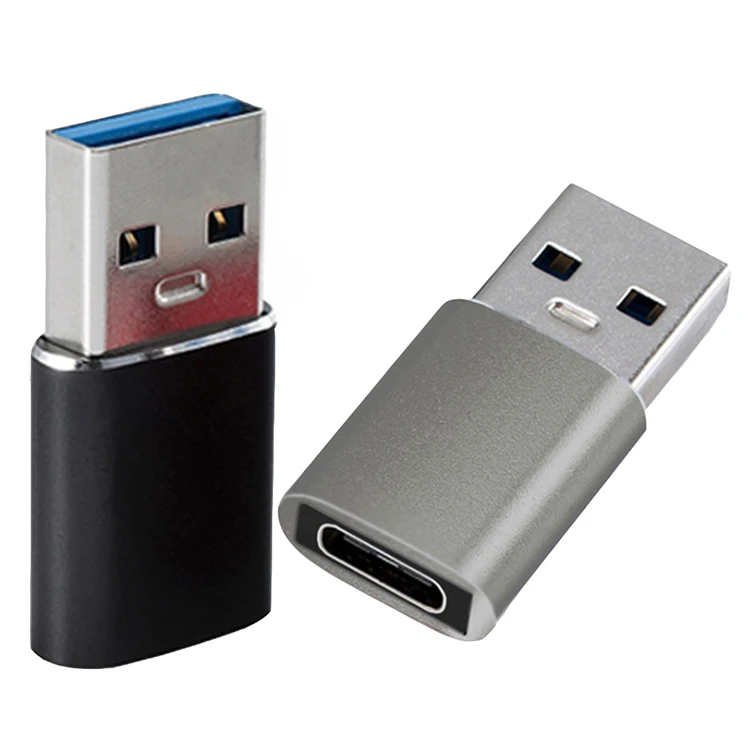 

High Speed Usb 3.0 A Male To Type C 3.1 Female Converter Adapter, Black silver grey