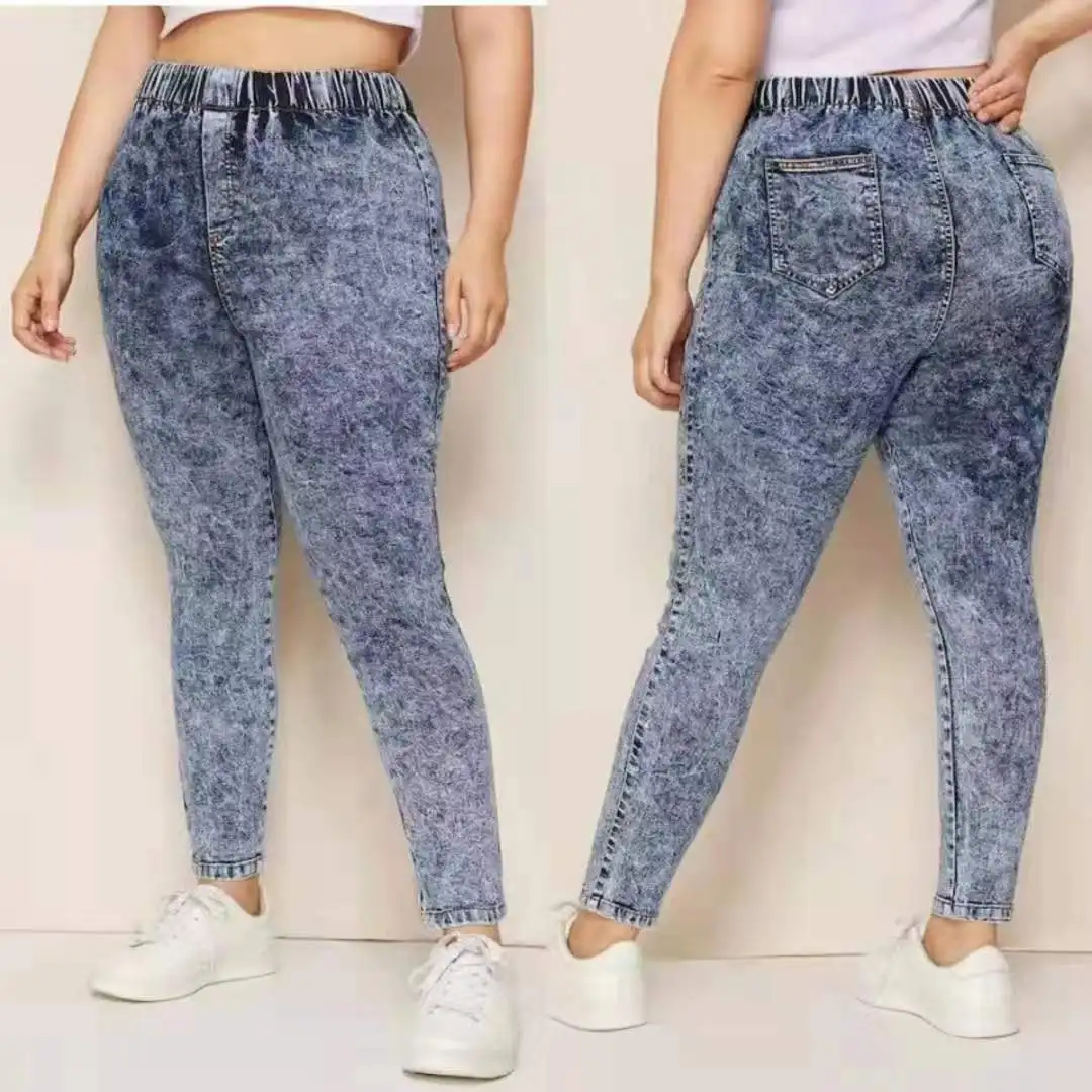 

2020 Popular in Europe and the United States personality contrast color patchwork denim trousers women's jeans