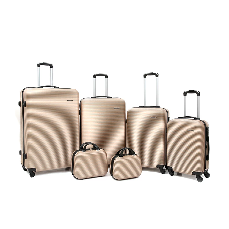 
Factory hot sale custom golden carry-on luggage travel luggage set trolley case with cosmetic bag 