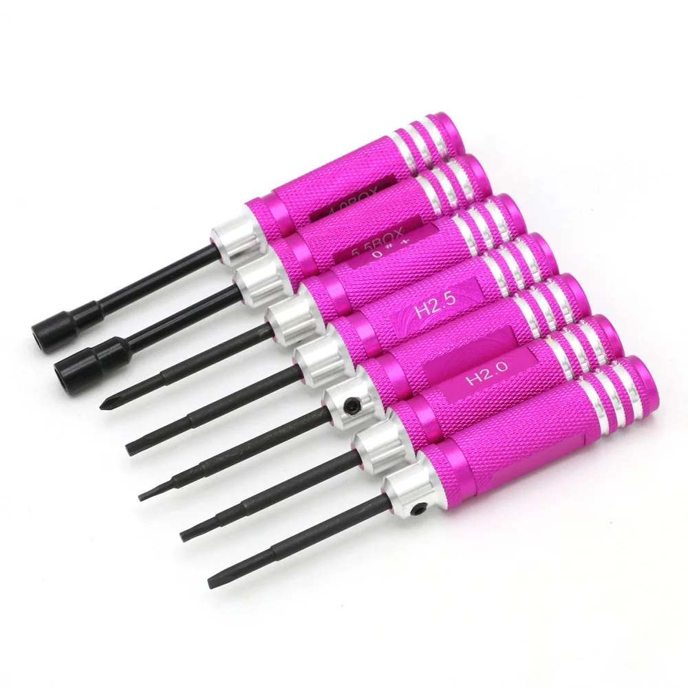 Hex 7pcs Screw Driver Tool Kit For Rc Helicopter Car Bk Red Blue Black ...