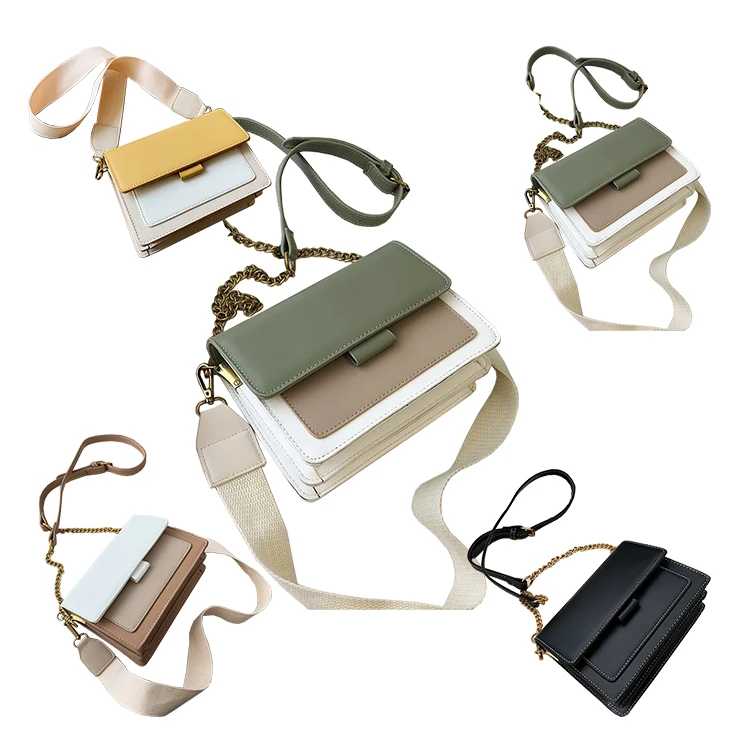 

Multi color fashionable fresh women anti theft shoulder sling bag messenger crossbody bag, White, green, yellow, black