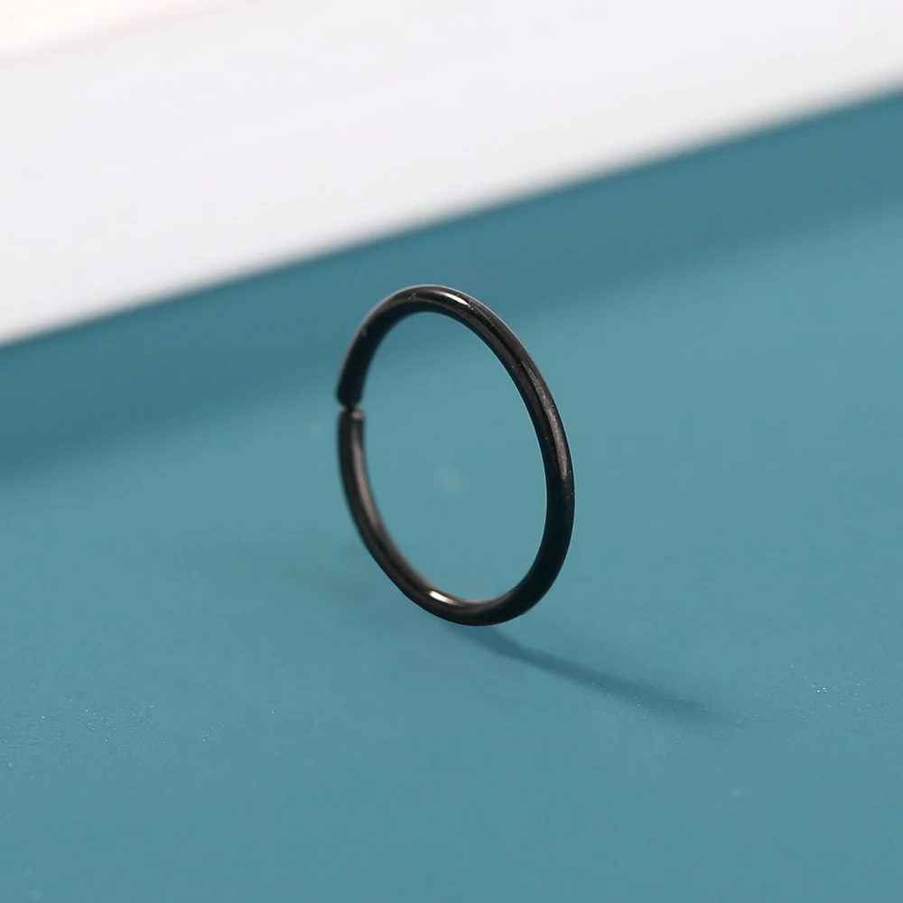 

Black Stainless Steel Nose Rings Hoop Body Piercing Jewelry Creativity Non Piercing Nose Rings Body Jewelry