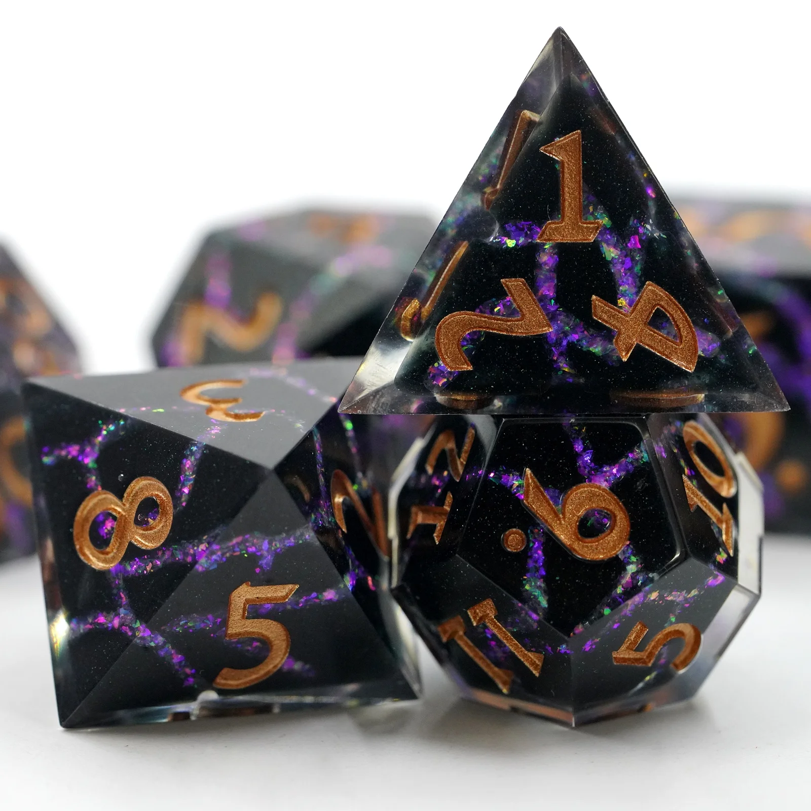 16mm Custom Dice Set Dice Dnd Polyhedral resin crack sharp edge dice