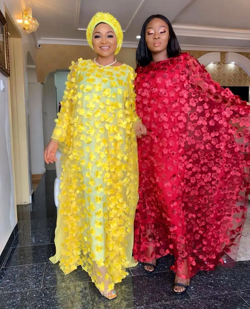 

African fashion chiffon flower abaya with inner 2 pieces free size women dresses, As showed