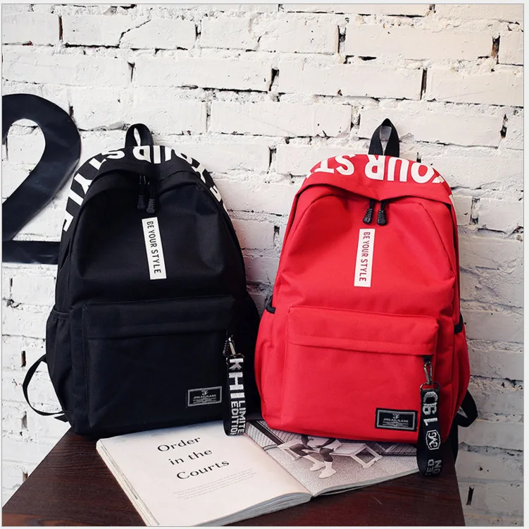 

High Quality School Bags Custom New Simple Trendy Design Waterproof Canvas Backpack Bag Student Bag For Kids Girls Schoolbag, Available in 8 colors with color card