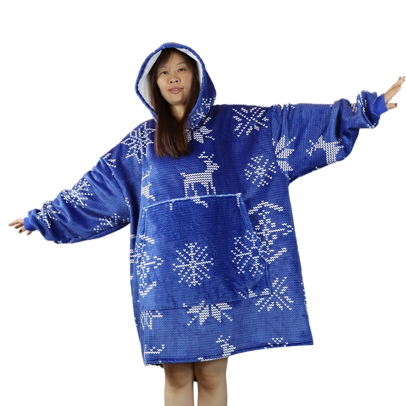 

Oversized Sherpa Blanket Sweatshirt Winter Adult Wearable Blanket Hoodie Sweatshirt Blanket Hoodie