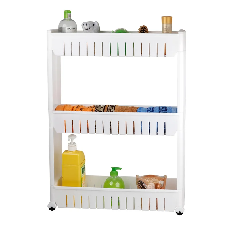 

Hot Selling household home 3-Tier cosmetics tool holder multi 4-tier movable kitchen storage rack, Customized color