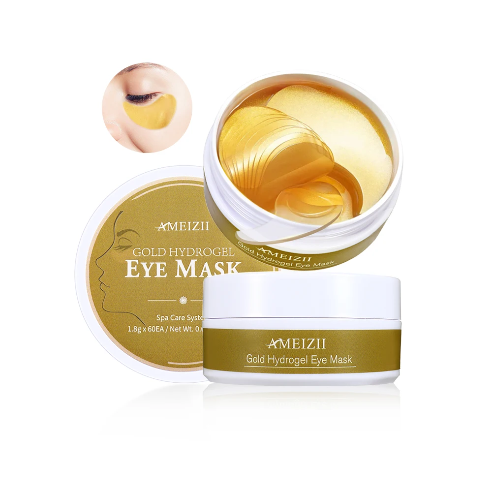 

Wholesale 24K Gold Hydrogel Eye Mask Sleeping Under Eye Gel Pads Wrinkle Remover Eyepatch Parches Para Ojos Collagen Eyemask