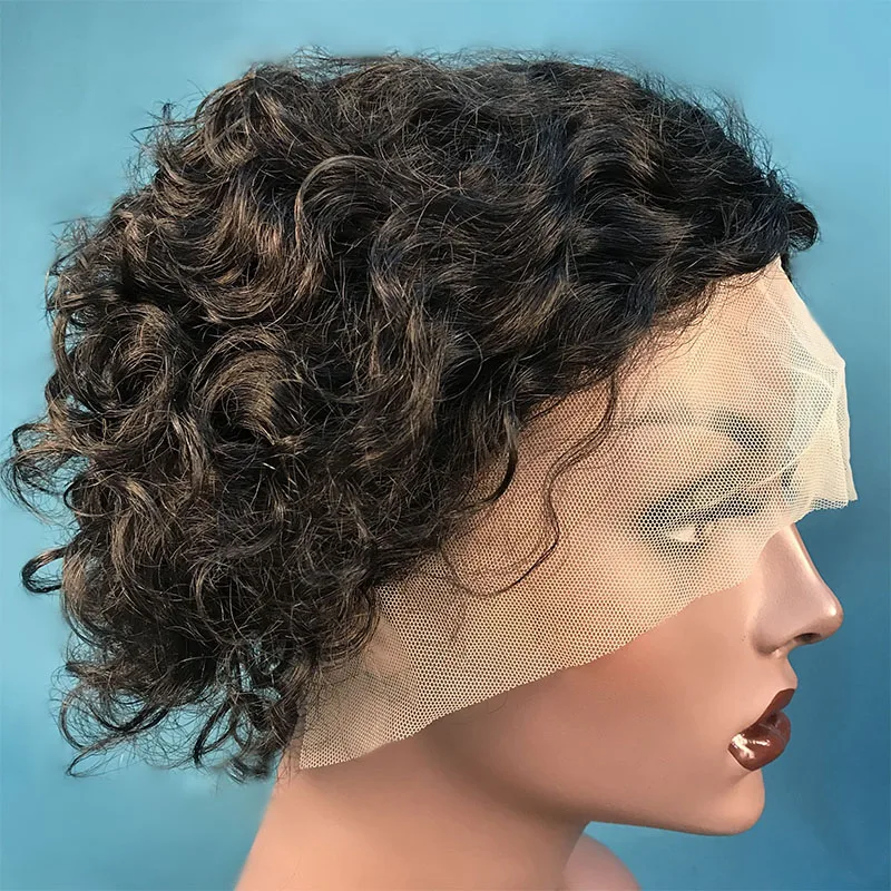 

Perruque Short Pixie Cut Lace Front Human Hair Wig, Curly Brazilian Bob Lace Frontal Pixie Curls Wig For Black Women