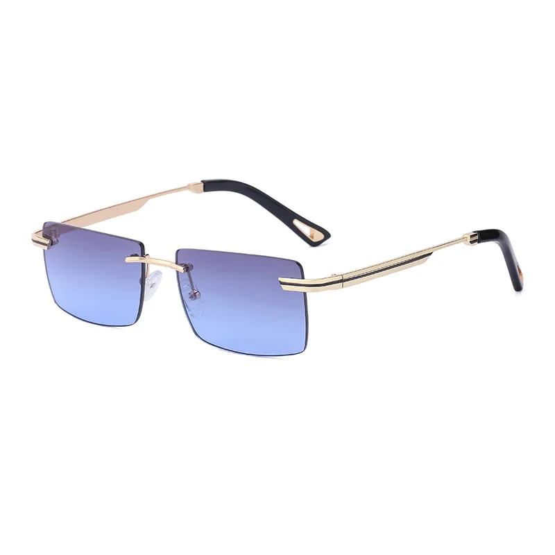 

Wholesale Fashion Retro Small Square Rimless photochromic sunglass Luxury Trend Men Sunglasses 2022