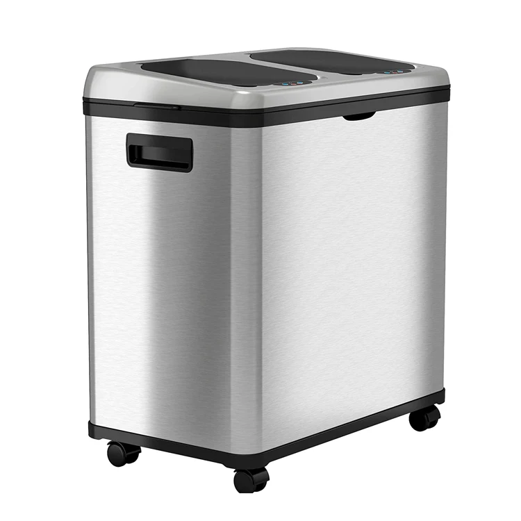 

Sensor Can Touchless Trash Can Dustbin with Odor-Absorbing Filter, Shape, Oval Stainless Steel Trash Bin Waste Bin