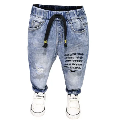 

2021 new spring korean character jeans cool kids clothing pants for boys