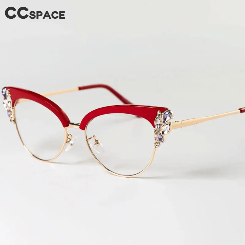 

45120 GORGEOUS Ladies Cat Eye Shiny Rhinestones Glasses Frames For Women Eyewear Optical EyeGlasses