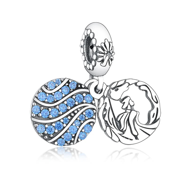 

Fine Jewelry Wholesale 925 Sterling Silver Blue Zircon Elsa & Nokk Horse Pendant Charms for Jewelry Making