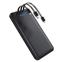

10000mAh Portable Charger Ultra Slim Power Bank 4 Output 1 Input External Battery Pack with Phone Holder for Iphone 11Pro Max