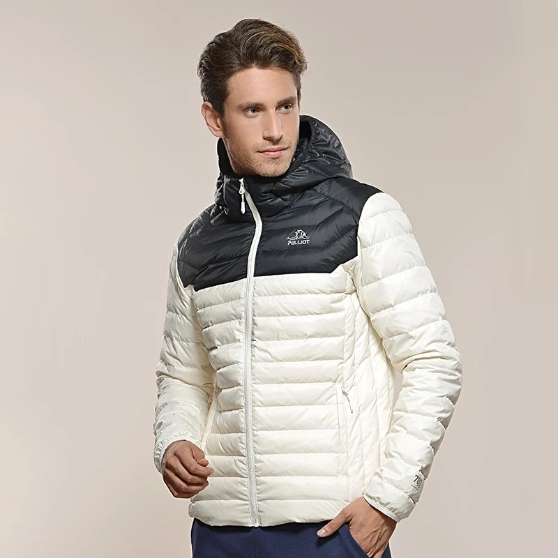 

Pelliot new model high quality down jacket men fashion 700 fill power ultralight white duck down jackets, Black, white, blue, dark blue, customized color