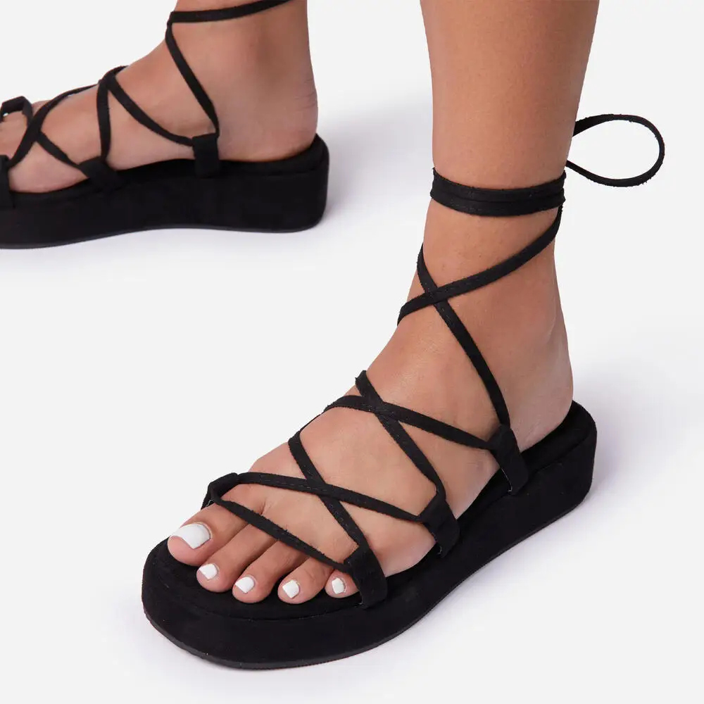 

Hot Sale Summer Plus Size Fashion Platform Strap Women's Sandals Flat Sandals Peep Toe Women's Shoes Sandal, Picture color