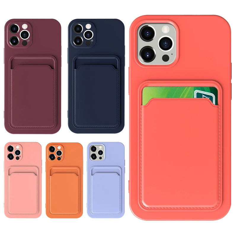 

Multi Functional TPU Name Card Slot Cell Phone Cover With Credit Card Holder Pocket For iPhone 11 12 Pro Max Phone Wallet Case