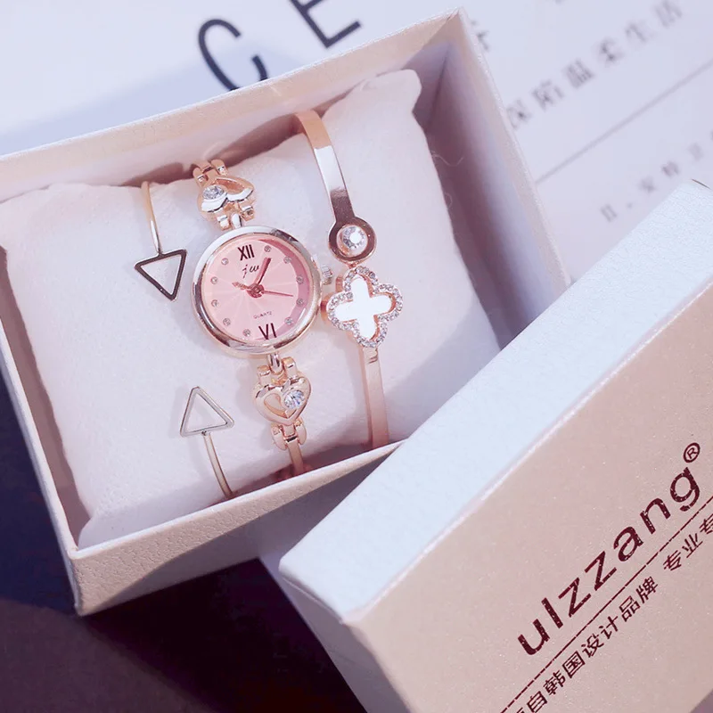 

Student ladies wristwatch for woman fashion girls quartz casual vintage bracelet jewelry reloj watches set