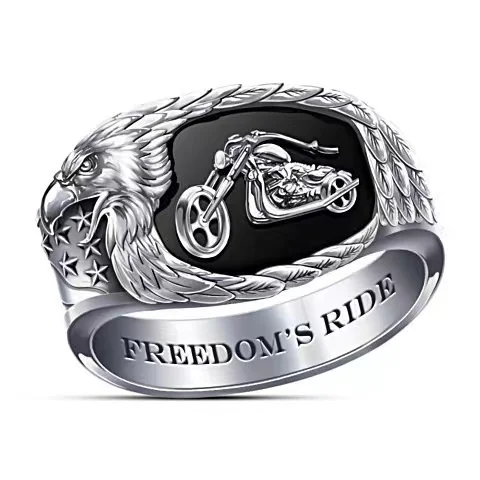 

New arrival Motorbike fashion silver plated punk ring, Silver color