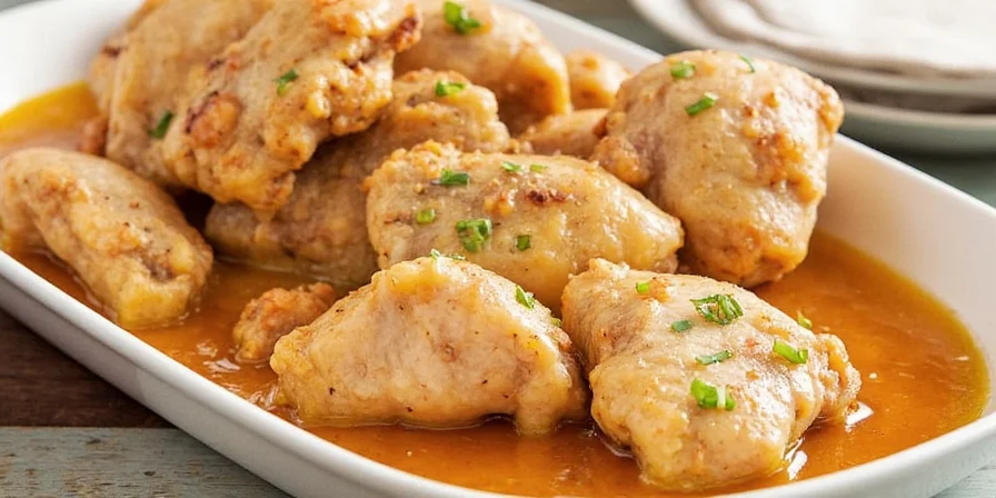 Chicken pieces marinating in buttermilk in bowl