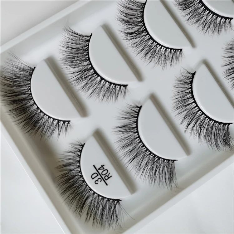 

vegan 3d faux mink eyelashes 5 pairs full strip soft silk false lashes top quality