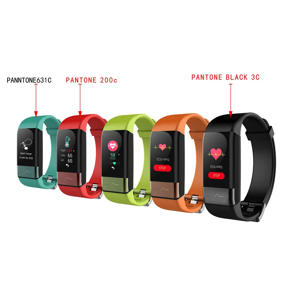 

J-Style 2020 Cheap 1790 IP68 ECG Blood pressure Blood oxygen heart rate monitoring smartwatch smart bracelet reloj inteligente, Black,red or as your custom