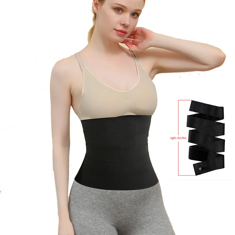 

Neoprene Waist Sweat Trimmer Belt Body Waistband Shaper Tummy Control Cinto Modelador De Corpo Waist Trainer With Tight Ropes, Black