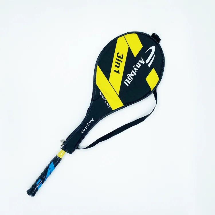 

Cheap High Quality Factory wholesale Iron and Nylon String Badminton Racket Single Piece Racket With String and a bag