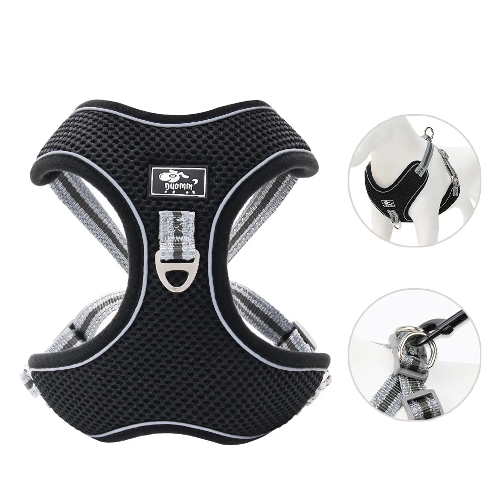 

2021 Outdoor Reflective Breathable Training Walking Rope Pet Dog Harness Adjustable Dog Harness Set