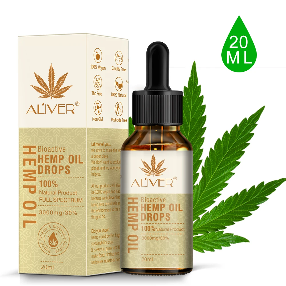 

Aliver 100% Natural Body Care Pain Relief And Anxiety Reducer Oil Hemp Bioactive Hemp Oil Drops