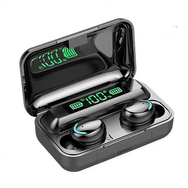 

8D Stereo 1500mAh Earbuds Wireless Headset F9, Black white