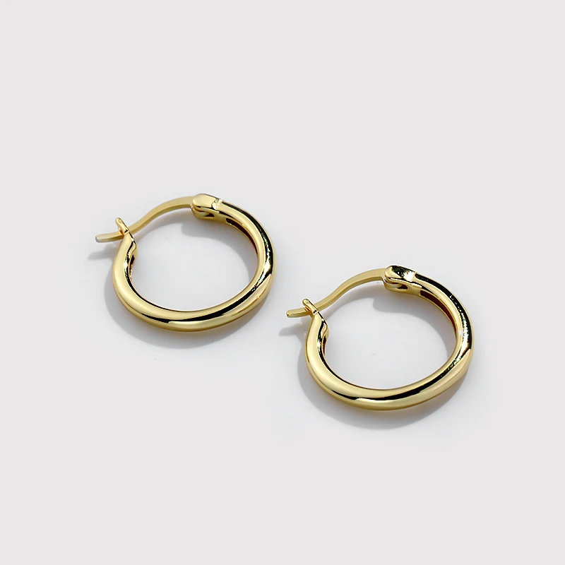 

Minimalist design 925 sterling silver 18k gold twist hoop earrings women