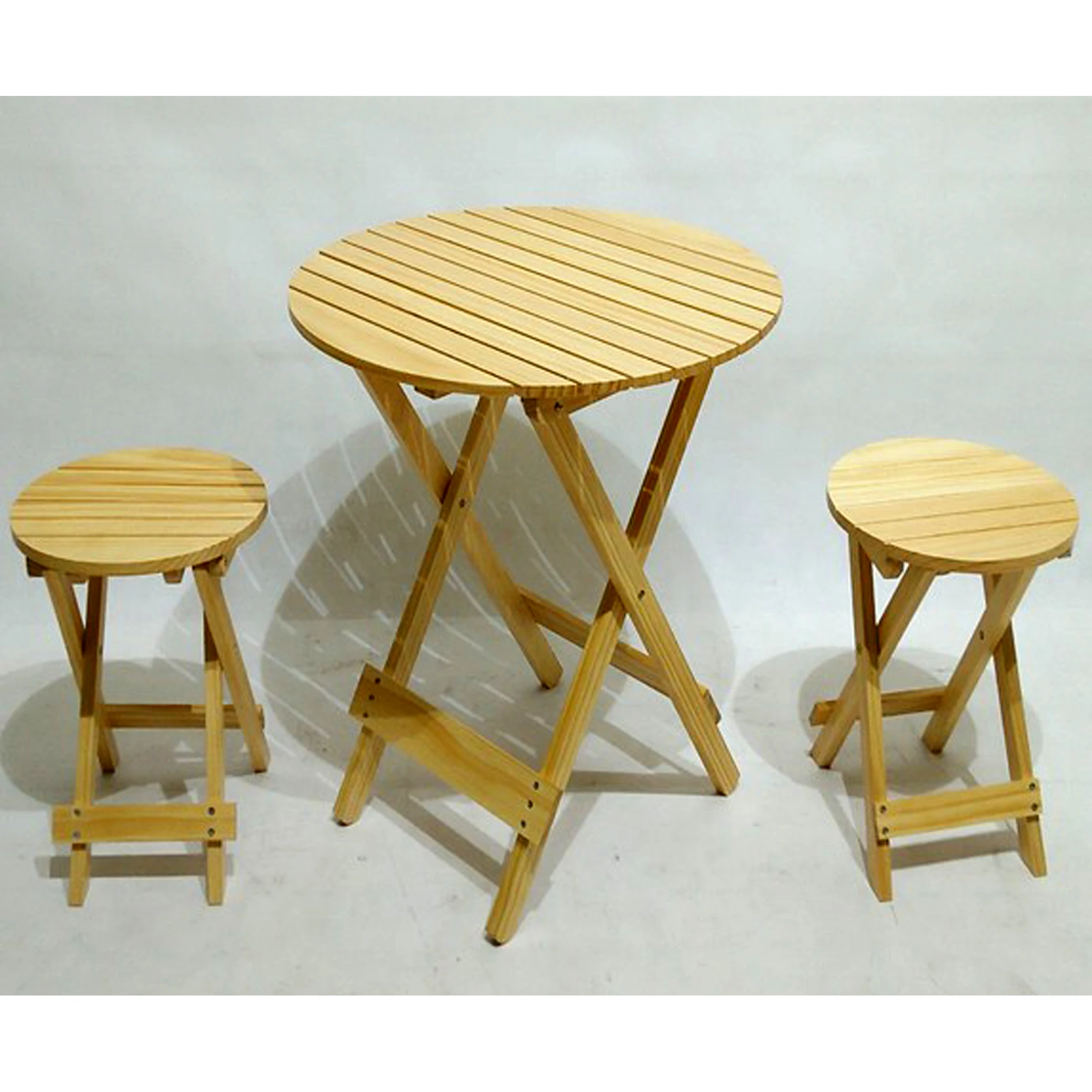 
High quality safe designed white Solid wood folding table and chairs 