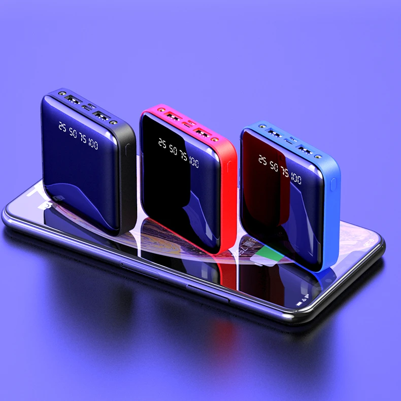 

Best small portable charger slim power powerbank 10000 mah 5000mah mobile phone mini custom logo power bank 20000mah, Black+red+blue