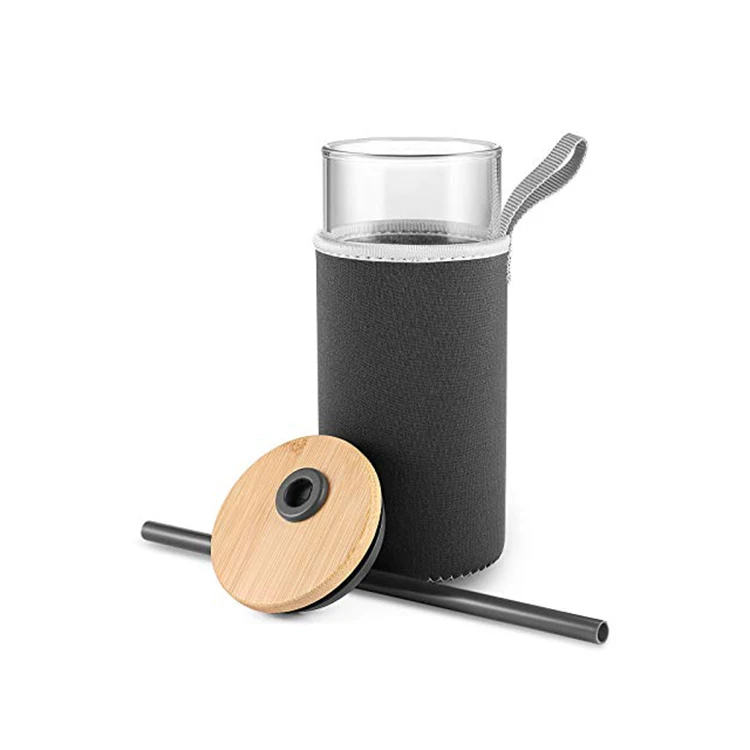 

Cheap hot selling popular using driving protective silicon sleeve or silk package Bamboo lids glass tea bottle, Customized color acceptable