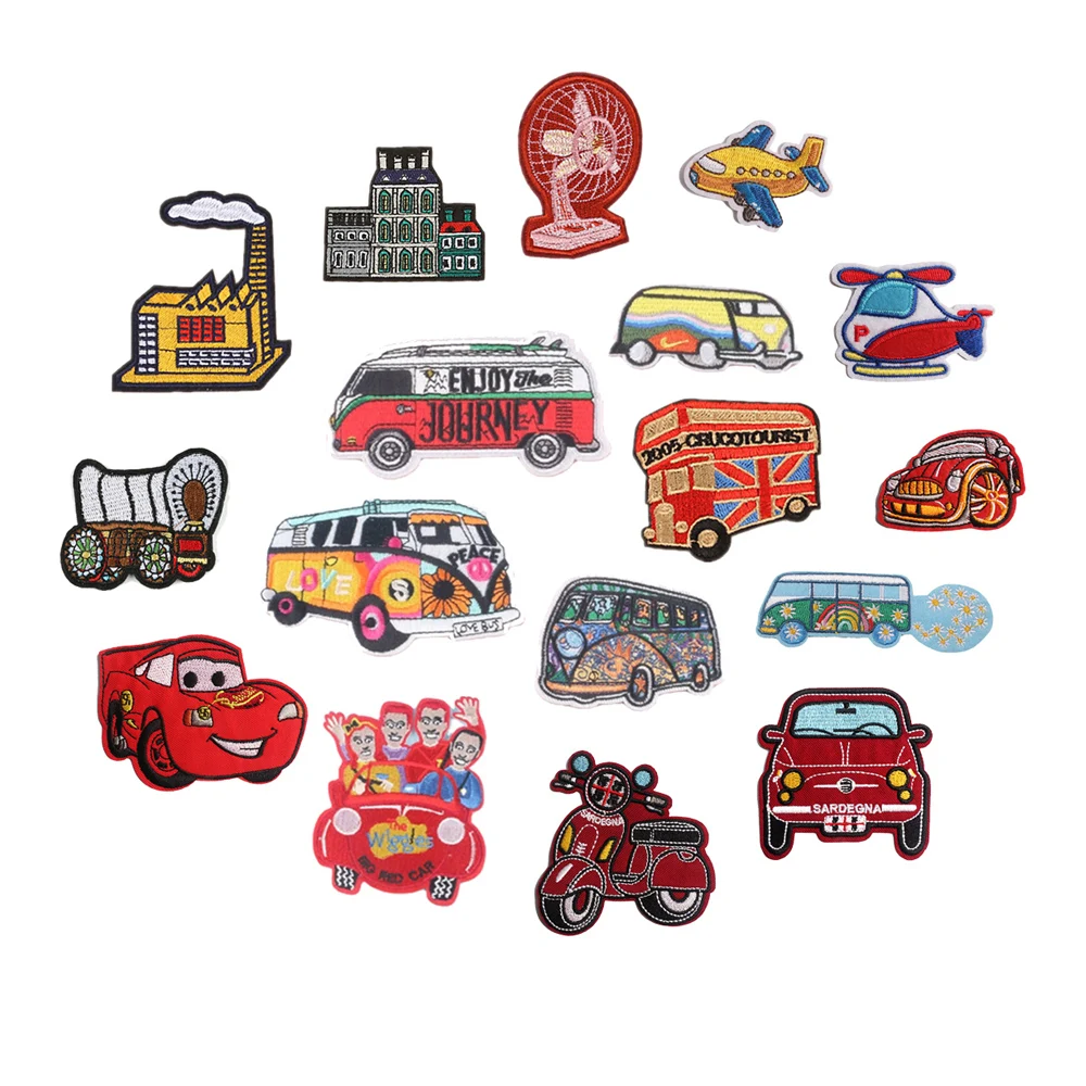 

high end quality no minimum large journey travel tour car bus castle custom embroidered patches iron on