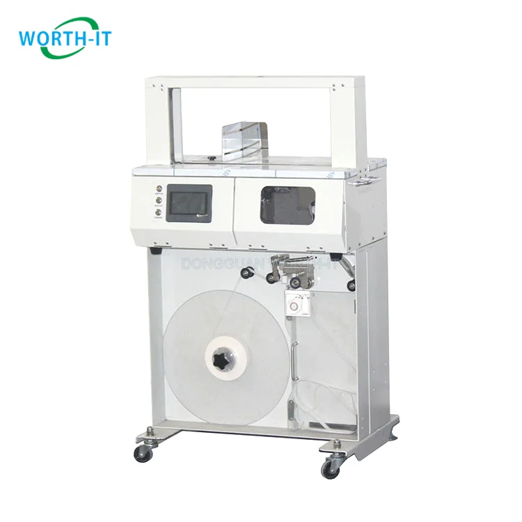 

Full automatic high table big packaging bundling banding machine bundle machine for notebook case and colorbox