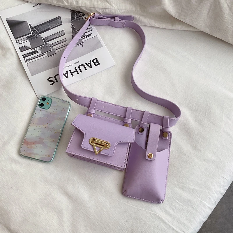

Ins Chic Fanny Pack ladies PU Leather Waist Belt Bag Crossbody Bags Phone Purses Fashion designer chest bag