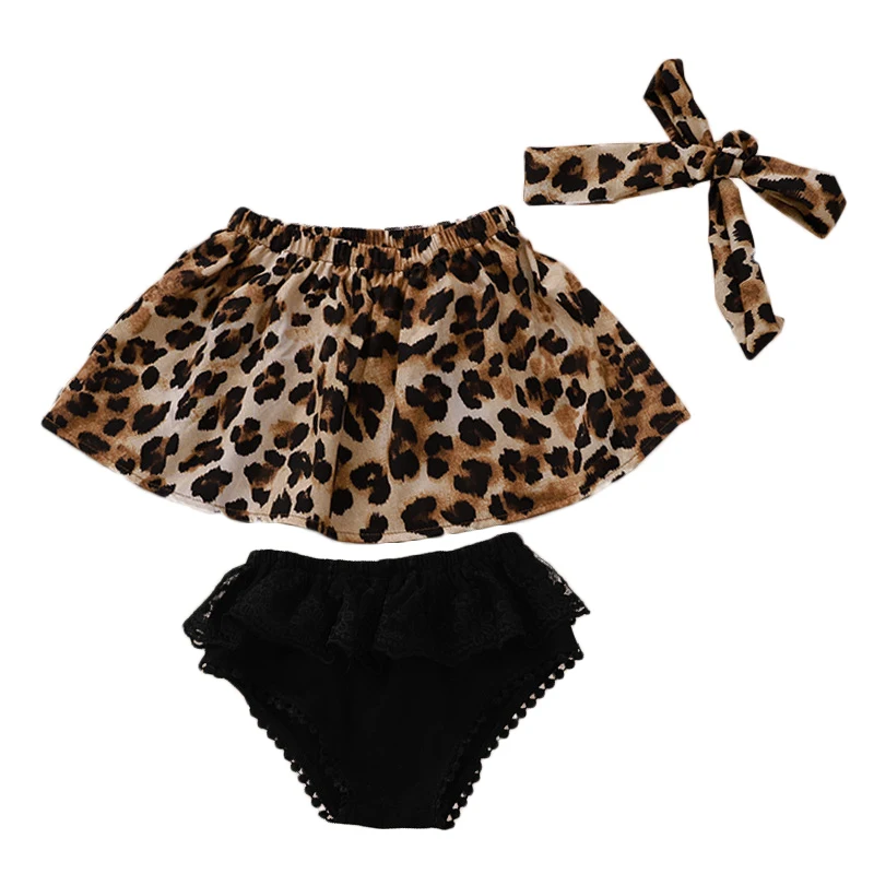 

Boutique leopard print sleeveless mesh shorts two pieces children newborn infant kids baby custom clothing