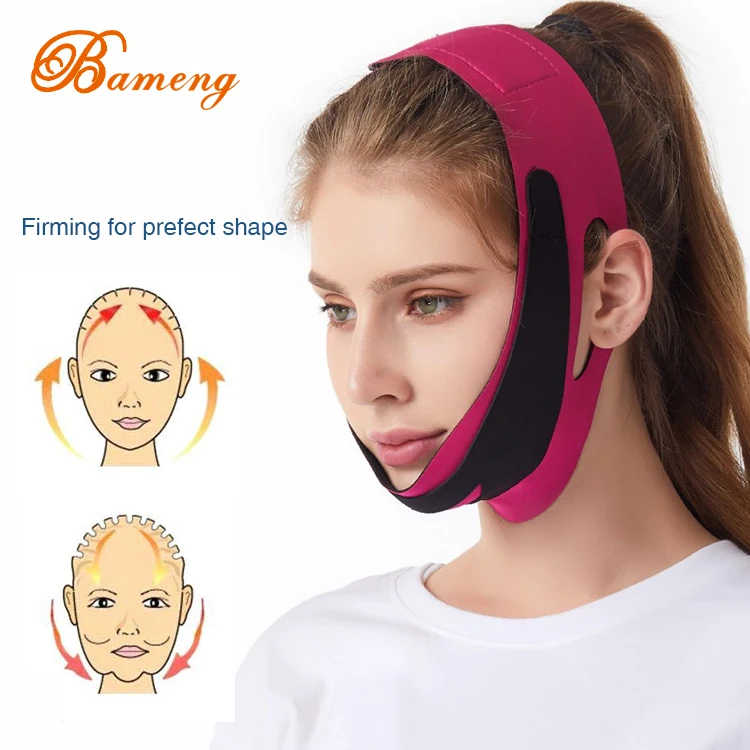 

2021 New Product V Line Face Shaping Lifting Band Double Chin Face Bandage Slim Lift Up Elastic Face Slimming Belt For Women, Pink