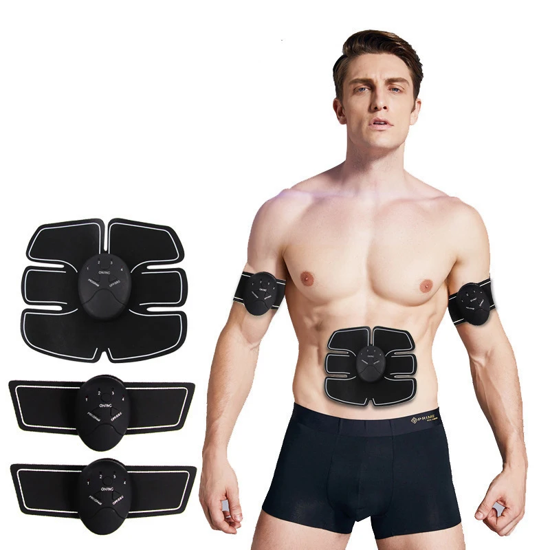 

Smart EMS Electric Pulse Treatment Body Massager Wireless Abdominal Muscle Trainer Sports Intelligent Abdomen Massage, Black