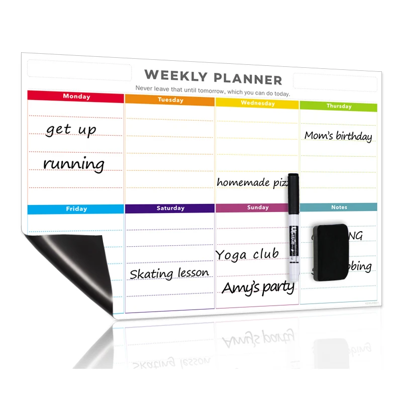 

Magnetic Dry Erase Board Monthly Weekly Planner Printed Chart Magnetic Fridge Magnets