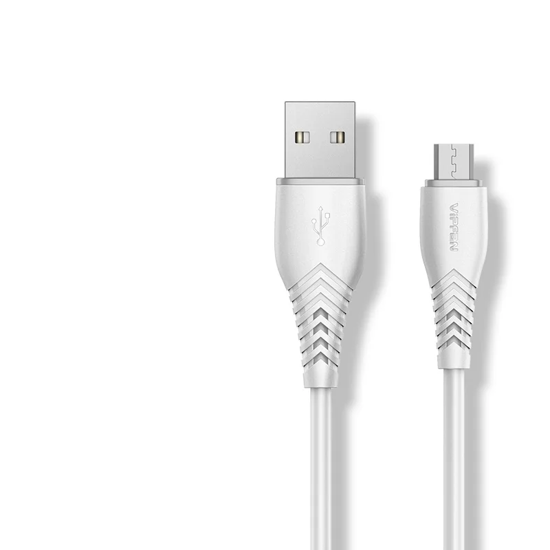 

Vipfan Wholesale factory price 1M pvc micro usb v8 usb data cable, Black-red / white-grey
